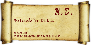 Molcsán Ditta névjegykártya